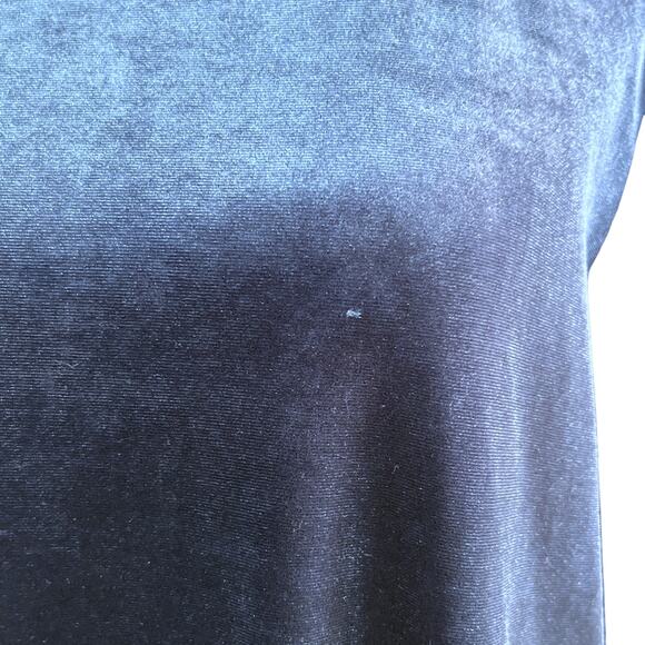 Du Jour Elegant Blue Velvet Pleated Bell Sleeve Tunic Top Size Medium - Picture 3 of 16